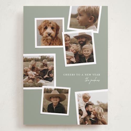 This is a fir holiday photo cards with standard by Olivia Williams called blessed collage printing on recycled smooth signature in grand