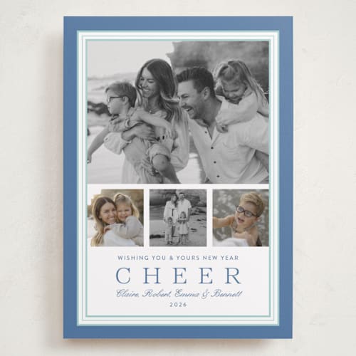 This is a wintermint holiday photo cards with standard by Alston Foster called favorite joys printing on recycled smooth signature in grand