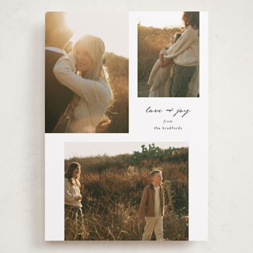 This is a snowflake holiday photo cards with standard by Simona Camp called peaceful printing on recycled smooth signature in grand