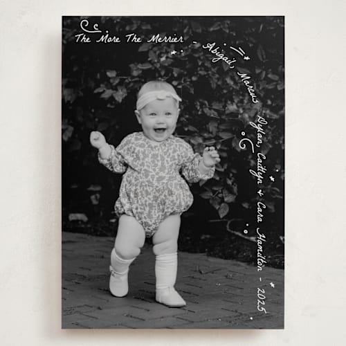 This is a frost holiday photo cards with standard by letterfix called merry bunch printing on recycled smooth signature in grand