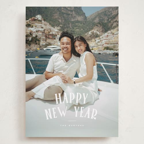 This is a blizzard holiday photo cards with standard by Wildfield Paper Co called capri printing on recycled smooth signature in grand