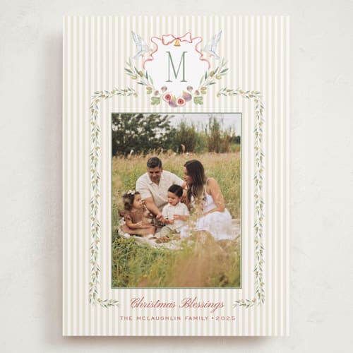 This is a candle light holiday photo cards with standard by Bayberry Kate called bethlehem crest printing on recycled smooth signature in grand