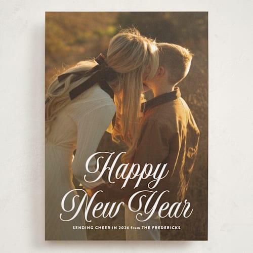 This is a snow holiday photo cards with standard by Jackie Crawford called vintage joy printing on recycled smooth signature in grand