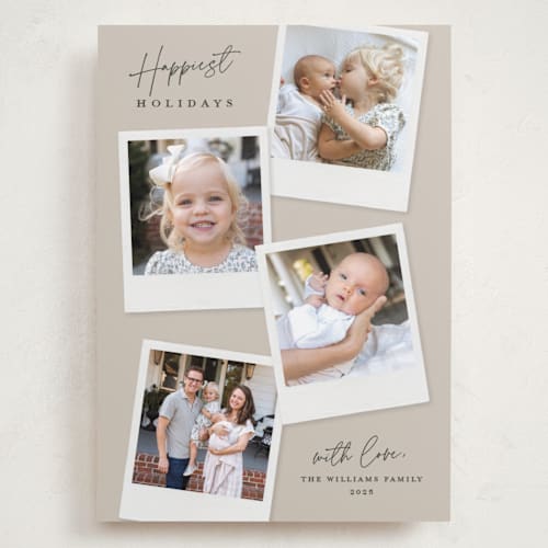 This is a dune holiday photo cards with standard by Kerry Doyle called instant elegance printing on recycled smooth signature in grand