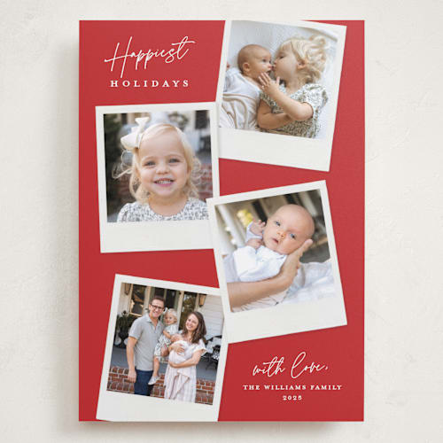 This is a cherry holiday photo cards with standard by Kerry Doyle called instant elegance printing on recycled smooth signature in grand