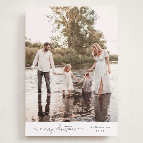 This is a snow holiday photo cards with standard by Christy Hy Lee called modernist printing on recycled smooth signature in grand