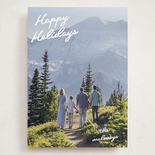 This is a snow holiday photo cards with standard by Tennie and Co. called squiggles printing on recycled smooth signature in grand