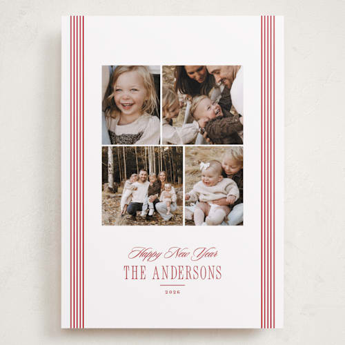 This is a candy cane holiday photo cards with standard by Corinne Malesic called new classic printing on recycled smooth signature in grand