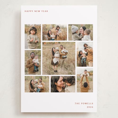 This is a santa holiday photo cards with standard by Sumak Studio called happy nine printing on recycled smooth signature in grand