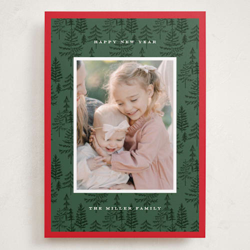 This is a pine holiday photo cards with standard by Amy Kross called durham printing on recycled smooth signature in grand