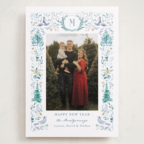 This is a blue spruce holiday photo cards with standard by Petra Kern called wonders of nature printing on recycled smooth signature in grand