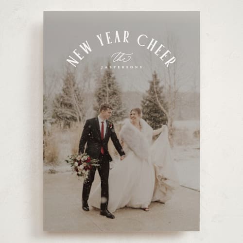 This is a snow holiday photo cards with standard by Everett Paper Goods called joy around printing on recycled smooth signature in grand