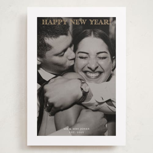 This is a caramel holiday photo cards with standard by Annie Chan called white border printing on recycled smooth signature in grand