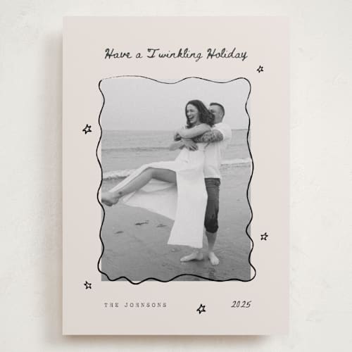 This is a ink holiday photo cards with standard by Poised Avenue called new year doodles printing on recycled smooth signature in grand