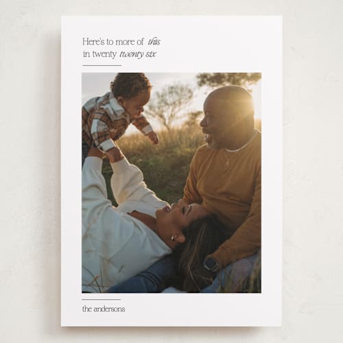 This is a ivory holiday photo cards with standard by Annie Shapiro called more of this printing on recycled smooth signature in grand