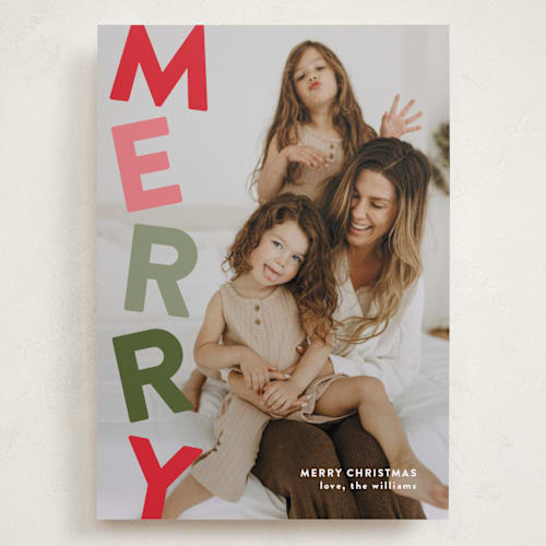 This is a gumdrop holiday photo cards with standard by Olivia Williams called stacked printing on recycled smooth signature in grand