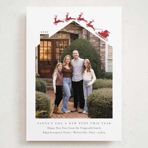 This is a rudolph holiday photo cards with standard by Heather Schertzer called new stop printing on recycled smooth signature in grand