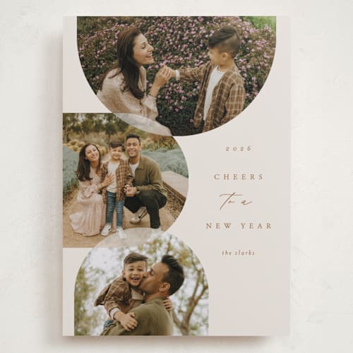 This is a gingerbread holiday photo cards with standard by Brianne Larsen called round overlap printing on recycled smooth signature in grand