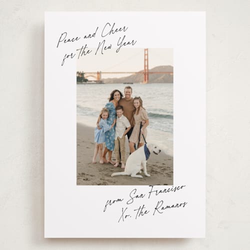 This is a vanilla holiday photo cards with standard by Creo Study called written it printing on recycled smooth signature in grand