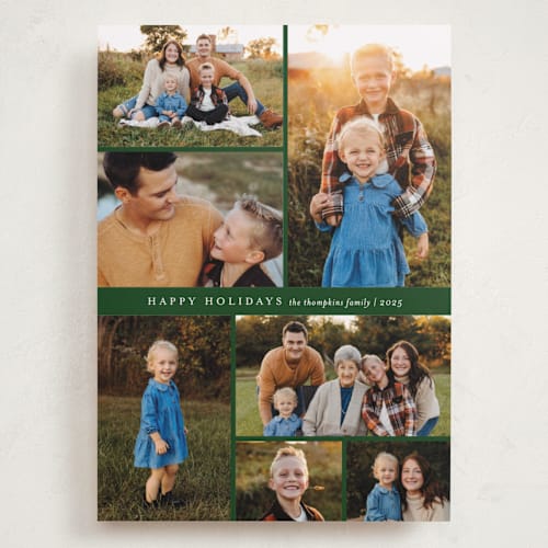 This is a evergreen holiday photo cards with standard by Jessica Williams called septet printing on recycled smooth signature in grand
