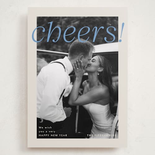 This is a sky holiday photo cards with standard by Jackie Crawford called modern headliner printing on recycled smooth signature in grand