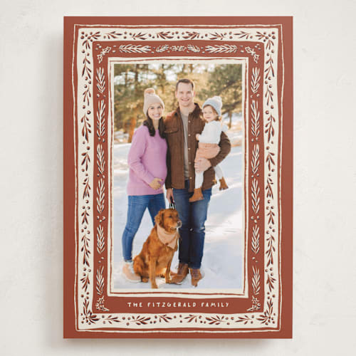 This is a gingerbread holiday photo cards with standard by Gwen Bedat called modern tapestry printing on recycled smooth signature in grand