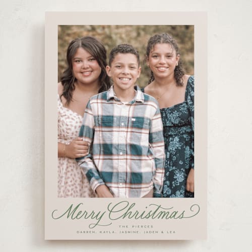 This is a fir holiday photo cards with standard by Everett Paper Goods called classically printing on recycled smooth signature in grand