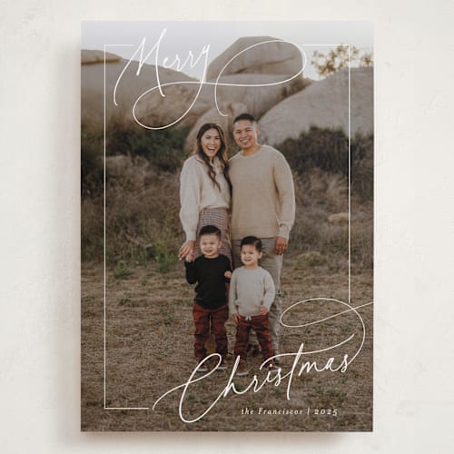 This is a snow holiday photo cards with standard by Nicoletta Savod called sophisticate printing on recycled smooth signature in grand