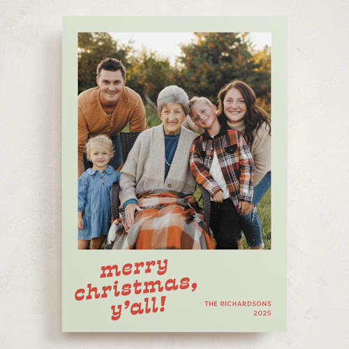 This is a succulent holiday photo cards with standard by Megan Davis called pecos printing on recycled smooth signature in grand