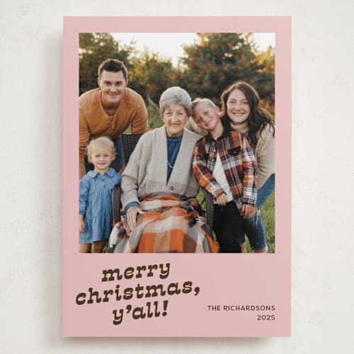 This is a candy holiday photo cards with standard by Megan Davis called pecos printing on recycled smooth signature in grand