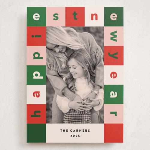 This is a cream holiday photo cards with standard by Iveta Angelova called cubes printing on recycled smooth signature in grand