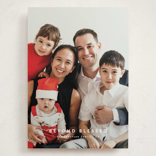 This is a snow holiday photo cards with standard by Deynaaz Daraei called allium printing on recycled smooth signature in grand