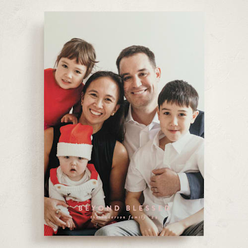 This is a winter rose holiday photo cards with standard by Deynaaz Daraei called allium printing on recycled smooth signature in grand