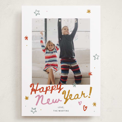 This is a confetti holiday photo cards with standard by Ani Somi called everything confetti printing on recycled smooth signature in grand
