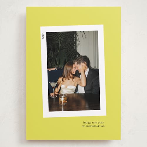 This is a lemon holiday photo cards with standard by Kristen Knechtel called bold neon printing on recycled smooth signature in grand