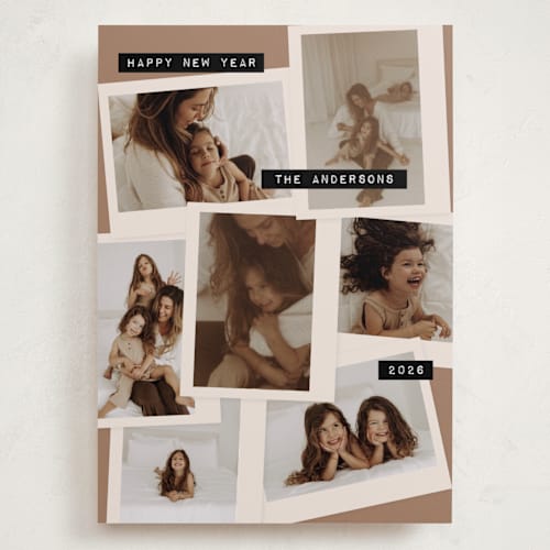 This is a cinnamon holiday photo cards with standard by Claudia Orengo called uniquely us printing on recycled smooth signature in grand