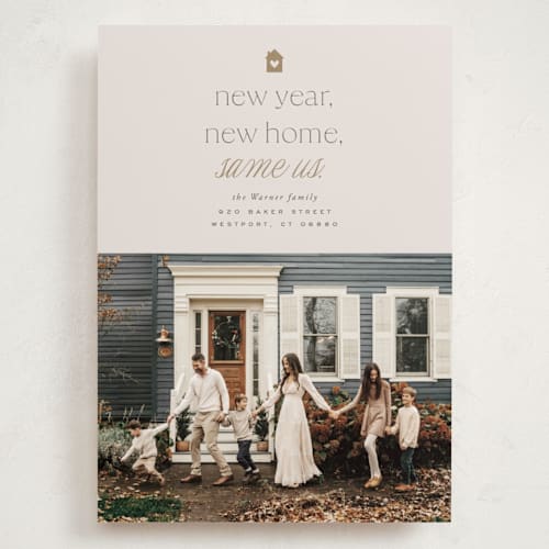 This is a toffee holiday photo cards with standard by Everett Paper Goods called new but same printing on recycled smooth signature in grand