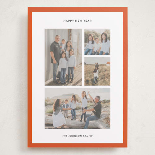 This is a berry holiday photo cards with standard by Wendy Chung called classic collage printing on recycled smooth signature in grand