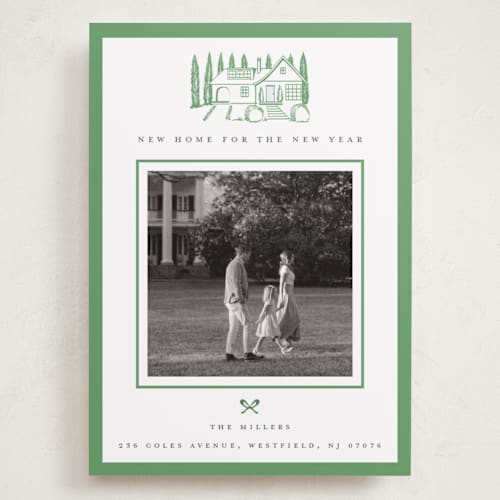 This is a fir holiday photo cards with standard by Teju Reval called festive home printing on recycled smooth signature in grand