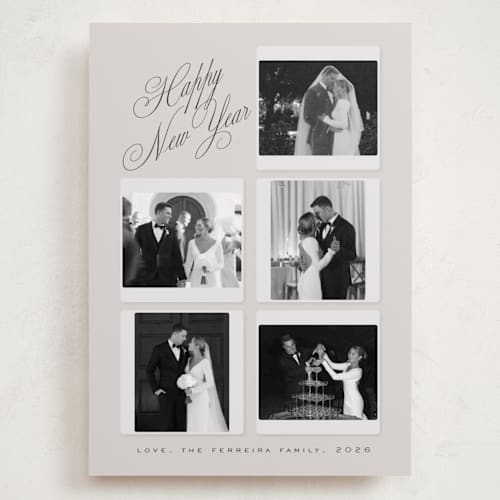 This is a mist holiday photo cards with standard by Ana de Sousa called vintage vibes printing on recycled smooth signature in grand