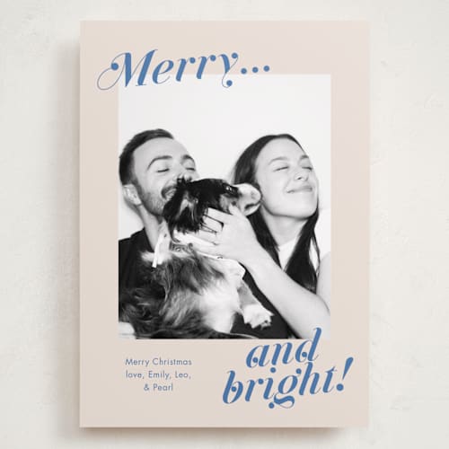 This is a lake holiday photo cards with standard by Megan Davis called wrapped up printing on recycled smooth signature in grand