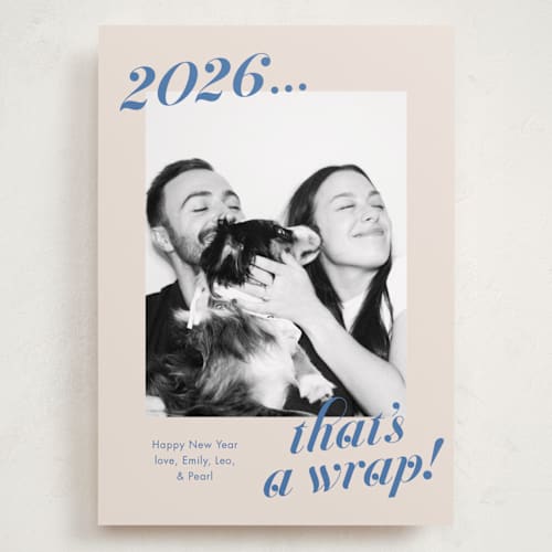 This is a lake holiday photo cards with standard by Megan Davis called wrapped up printing on recycled smooth signature in grand