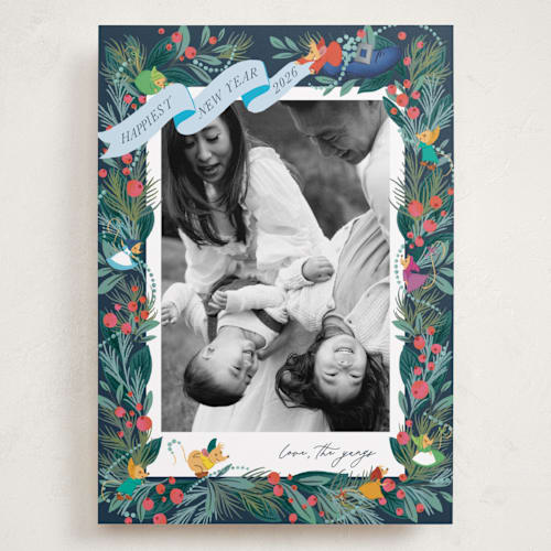 This is a fairy godmother holiday photo cards with standard by Jackie Crawford called disney's cinderella garland printing on recycled smooth signature in grand