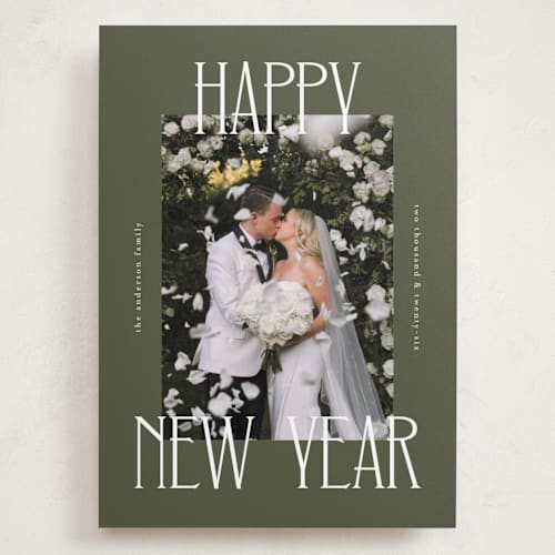 This is a juniper holiday photo cards with standard by Kelly Watkins called maeve printing on recycled smooth signature in grand