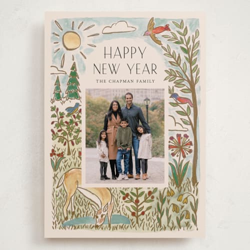 This is a eggnog holiday photo cards with standard by Amy Kross called all bright printing on recycled smooth signature in grand