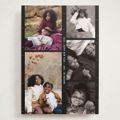 This is a midnight holiday photo cards with standard by Bramble Studio called on film printing on recycled smooth signature in grand