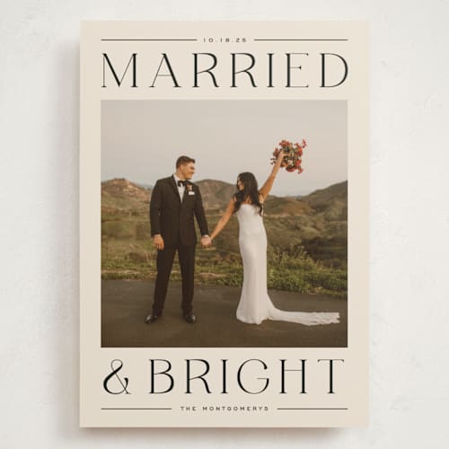 This is a licorice holiday photo cards with standard by Ekko Studio called happy headlines printing on recycled smooth signature in grand