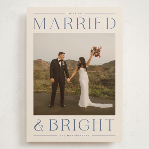 This is a glacier holiday photo cards with standard by Ekko Studio called happy headlines printing on recycled smooth signature in grand