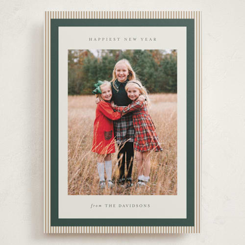 This is a forest holiday photo cards with standard by Jackie Crawford called modern striped frame printing on recycled smooth signature in grand