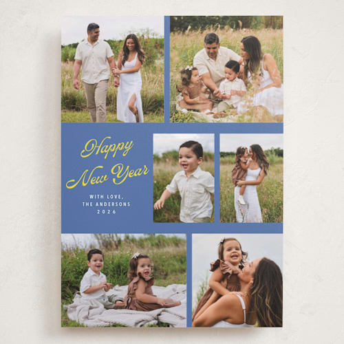 This is a blue jay holiday photo cards with standard by Cass Loh called playful pop printing on recycled smooth signature in grand